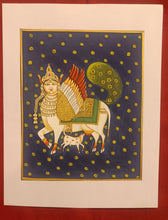 Load image into Gallery viewer, HandPainted Kamadhenu Holy Cow Pichwai Painting Original Artwork Small