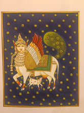 Load image into Gallery viewer, HandPainted Kamadhenu Holy Cow Pichwai Painting Original Artwork Small