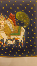 Load image into Gallery viewer, HandPainted Kamadhenu Holy Cow Pichwai Painting Original Artwork Small