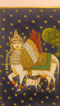 Load image into Gallery viewer, HandPainted Kamadhenu Holy Cow Pichwai Painting Original Artwork Small
