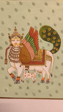 Load image into Gallery viewer, Original Art Kamadhenu Holy Cow Indian Miniature Art Pichwai Painting