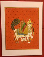 Load image into Gallery viewer, Original Kamadhenu Holy Cow Indian Miniature Pichwai Painting