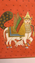 Load image into Gallery viewer, Original Kamadhenu Holy Cow Indian Miniature Pichwai Painting