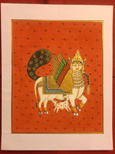 Load image into Gallery viewer, Original Kamadhenu Holy Cow Indian Miniature Pichwai Painting