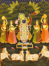 Load image into Gallery viewer, Original Vintage Lord Shreenathji 2*3 Ft Large Pichwai Painting