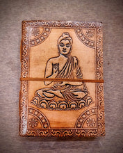 Load image into Gallery viewer, Buddha Embossed Handmade Leather Bound Large A5 Size Unisex Journal , Travel Notebook , Gifts for Her