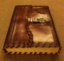Load image into Gallery viewer, Handcrafted Vintage Leather Bound Multi Color A5 Sized Journal , Unlined Recycled Refillable Paper , Safe Writing Notebook