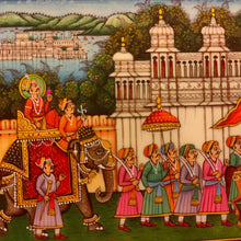 Load image into Gallery viewer, Indian King Maharajah Procession Miniature Painting Traditional Art