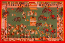 Load image into Gallery viewer, Elephant Fight Luxury Finest Museum Art Work Painted on Wasli Paper