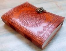 Load image into Gallery viewer, Embossed Leather Journal With Lock