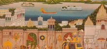 Load image into Gallery viewer, Large 6 by 2 FT Procession Miniature Painting of Udaipur City