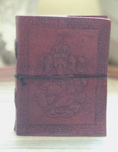 Load image into Gallery viewer, Ganesha Embossed Leather Diary Journal