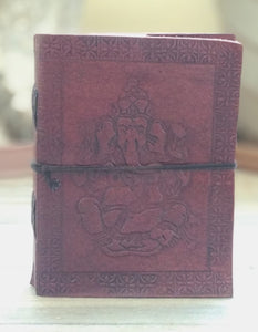 Ganesha Embossed Leather Diary Journal