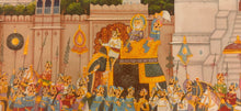 Load image into Gallery viewer, Large 6 by 2 FT Procession Miniature Painting of Udaipur City