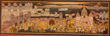 Load image into Gallery viewer, Large Hand Painted Udaipur City Procession Indian Miniature Painting Art
