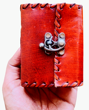Load image into Gallery viewer, Hand Stitched Leather Journal With Lock