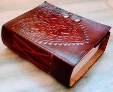 Load image into Gallery viewer, Heart Embossed Personalised Leather Journal