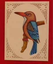 Load image into Gallery viewer, KingFisher Bird Birds Miniature Painting India Art Synthetic Ivory - ArtUdaipur