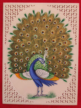 Load image into Gallery viewer, Peacock Bird Birds Miniature Painting India Art Synthetic Ivory - ArtUdaipur
