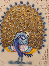 Load image into Gallery viewer, Hand Painted Peacock Pair Bird Birds Miniature Painting India Art - ArtUdaipur