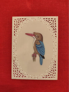 Baby KingFisher on Synthetic Ivory Art Collection - ArtUdaipur