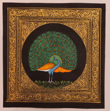 Load image into Gallery viewer, Peacock Bird Silk Collection Art