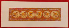 Load image into Gallery viewer, Hand Painted Procession Animal Miniature Painting India Art Nature on Silk - ArtUdaipur