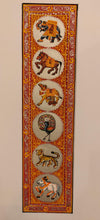 Load image into Gallery viewer, Hand Painted Procession Miniature Painting India Art on Silk Nature Animal - ArtUdaipur