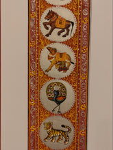Load image into Gallery viewer, Hand Painted Procession Miniature Painting India Art on Silk Nature Animal - ArtUdaipur