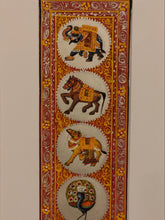Load image into Gallery viewer, Hand Painted Procession Miniature Painting India Art on Silk Nature Animal - ArtUdaipur