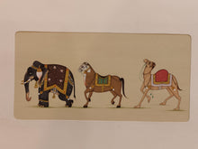 Load image into Gallery viewer, Hand Painted Elephant Horse Camel Procession Miniature Painting India Art Paper - ArtUdaipur