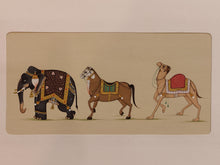 Load image into Gallery viewer, Hand Painted Elephant Horse Camel Procession Miniature Painting India Art Paper - ArtUdaipur