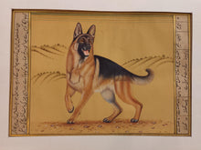 Load image into Gallery viewer, Hand Painted Courage Dog Loyal Miniature Painting India Art Paper WildLife - ArtUdaipur