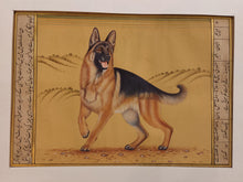 Load image into Gallery viewer, Hand Painted Courage Dog Loyal Miniature Painting India Art Paper WildLife - ArtUdaipur