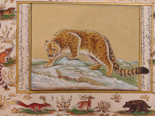 Load image into Gallery viewer, Hand Painted Leopard Animal Miniature Painting India Art on Rice Paper WildLife - ArtUdaipur
