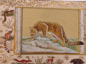 Hand Painted Leopard Animal Miniature Painting India Art on Rice Paper WildLife - ArtUdaipur