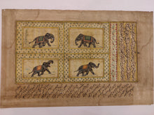 Load image into Gallery viewer, Hand Painted Elephant Animal Miniature Painting India Art on Old Paper WildLife - ArtUdaipur