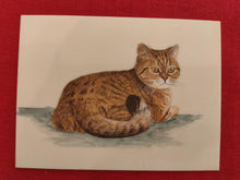 Load image into Gallery viewer, Hand Painted Cat Animal Miniature Painting India Art on Synthetic Ivory Faux - ArtUdaipur