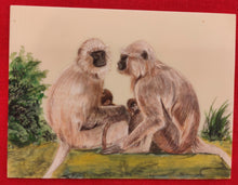 Load image into Gallery viewer, Hand Painted Langur Monkey Animal Miniature Painting India Art WildLife - ArtUdaipur