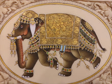 Load image into Gallery viewer, HandPainted Elephant Carved Carving Miniature Painting Art Synthetic Faux Ivory - ArtUdaipur