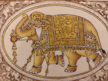 Load image into Gallery viewer, HandPainted Elephant Carved Carving Miniature Painting Art Synthetic Gold Ivory - ArtUdaipur