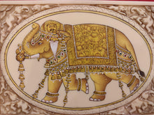 Load image into Gallery viewer, HandPainted Elephant Carved Carving Miniature Painting Art Synthetic Gold Ivory - ArtUdaipur