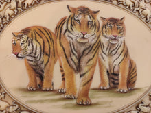 Load image into Gallery viewer, Hand Painted Tiger Miniature Painting India Art WildLife Nature Synthetic Ivory - ArtUdaipur