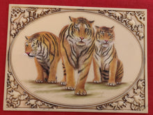 Load image into Gallery viewer, Hand Painted Tiger Miniature Painting India Art WildLife Nature Synthetic Ivory - ArtUdaipur