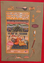 Load image into Gallery viewer, Hand Painted Mughal Maharajah Maharani Painting India Artwork Paper Leisure - ArtUdaipur