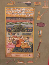 Load image into Gallery viewer, Hand Painted Mughal Maharajah Maharani Painting India Artwork Paper Leisure - ArtUdaipur