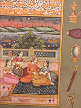 Load image into Gallery viewer, Hand Painted Mughal Maharajah Maharani Painting India Artwork Paper Leisure - ArtUdaipur