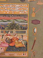 Load image into Gallery viewer, Hand Painted Mughal Maharajah Maharani Painting India Artwork Paper Leisure - ArtUdaipur