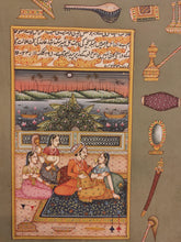 Load image into Gallery viewer, Hand Painted Mughal Maharajah Maharani Painting India Artwork Paper Leisure - ArtUdaipur