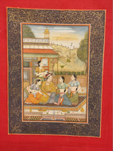 Load image into Gallery viewer, Hand Painted Mughal Maharajah King Romance Miniature Painting India Art Paper - ArtUdaipur